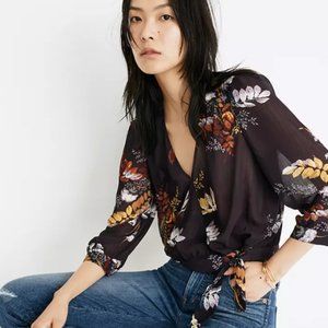 Madewell Wrap Top in Blooming Oasis (Sz M)